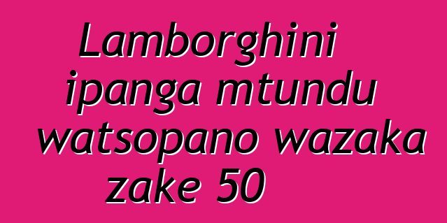 Lamborghini ipanga mtundu watsopano wazaka zake 50