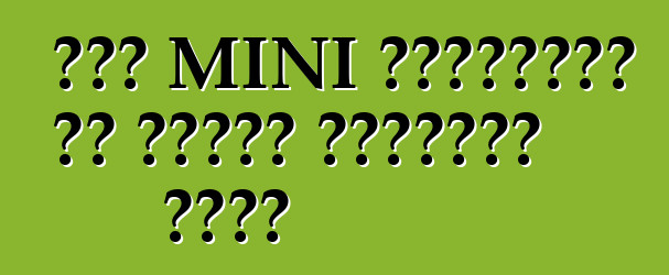 छोट MINI क्रॉसओवर के चार्ज संस्करण मिलल