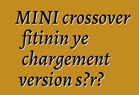 MINI crossover fitinin ye chargement version sɔrɔ