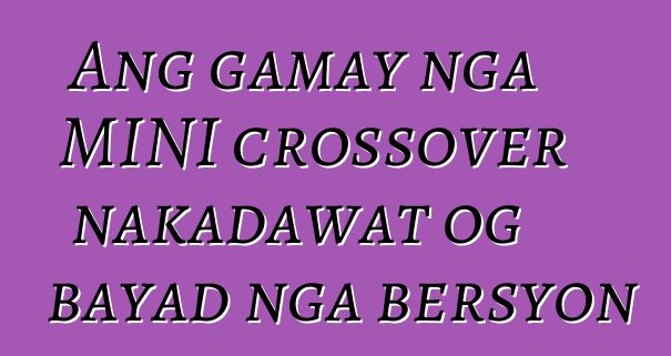 Ang gamay nga MINI crossover nakadawat og bayad nga bersyon