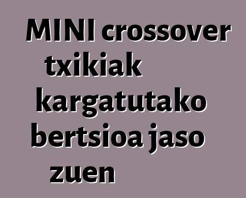 MINI crossover txikiak kargatutako bertsioa jaso zuen