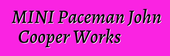 MINI Paceman John Cooper Works