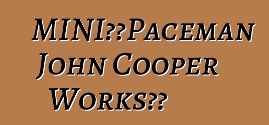 MINI公布Paceman John Cooper Works成本