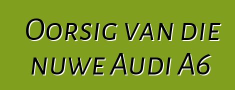 Oorsig van die nuwe Audi A6