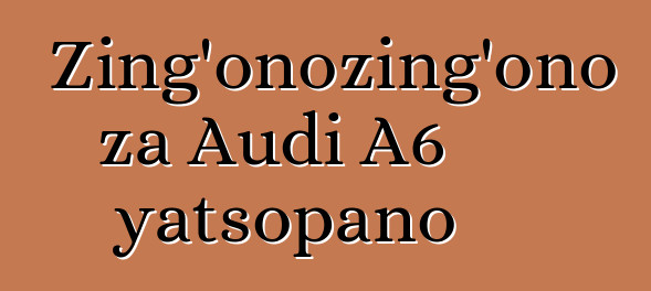 Zing'onozing'ono za Audi A6 yatsopano