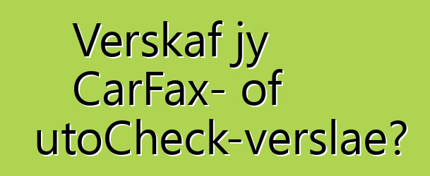 Verskaf jy CarFax- of AutoCheck-verslae?