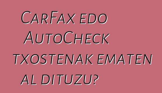 CarFax edo AutoCheck txostenak ematen al dituzu?