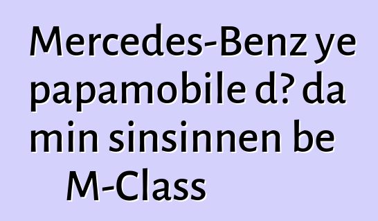Mercedes-Benz ye papamobile dɔ da min sinsinnen bɛ M-Class