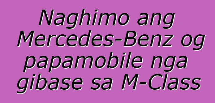 Naghimo ang Mercedes-Benz og papamobile nga gibase sa M-Class