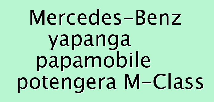 Mercedes-Benz yapanga papamobile potengera M-Class