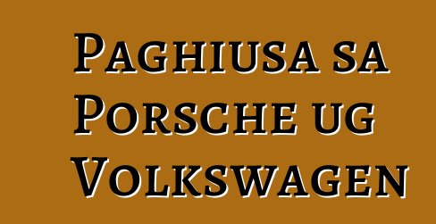 Paghiusa sa Porsche ug Volkswagen