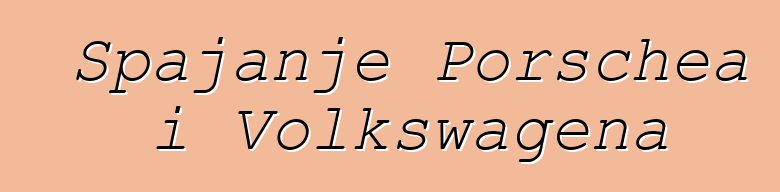 Spajanje Porschea i Volkswagena