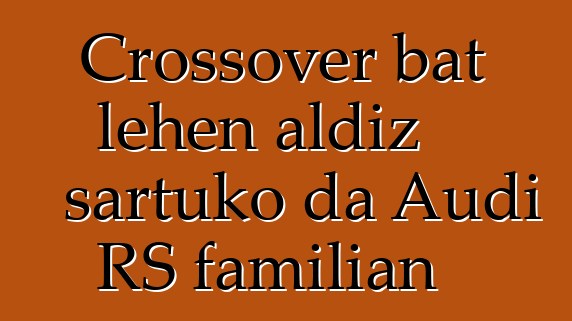 Crossover bat lehen aldiz sartuko da Audi RS familian