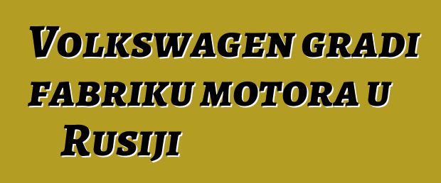 Volkswagen gradi fabriku motora u Rusiji