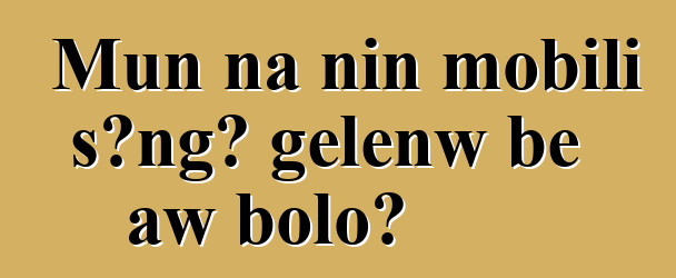 Mun na nin mobili sɔngɔ gɛlɛnw bɛ aw bolo?
