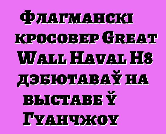 Флагманскі кросовер Great Wall Haval Н8 дэбютаваў на выставе ў Гуанчжоу