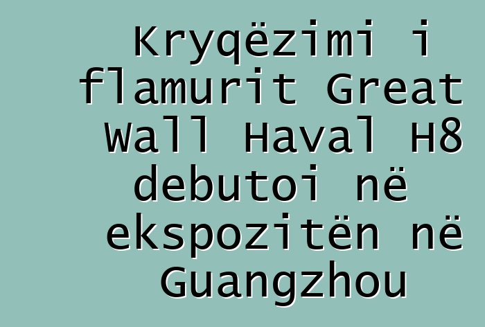 Kryqëzimi i flamurit Great Wall Haval H8 debutoi në ekspozitën në Guangzhou