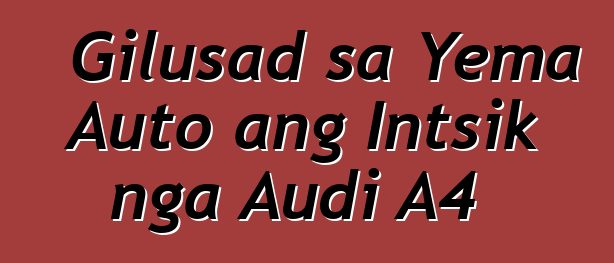 Gilusad sa Yema Auto ang Intsik nga Audi A4