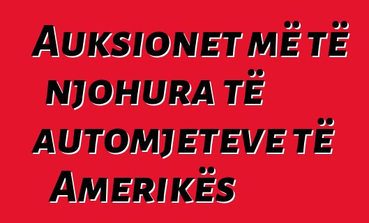 Auksionet më të njohura të automjeteve të Amerikës
