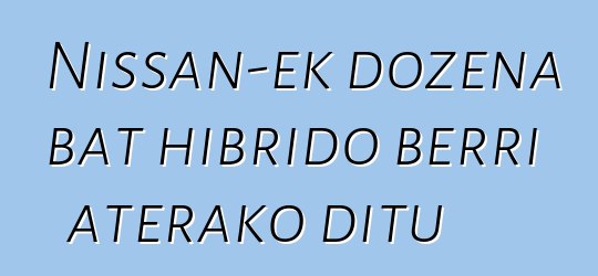 Nissan-ek dozena bat hibrido berri aterako ditu