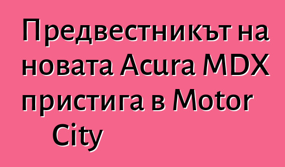 Предвестникът на новата Acura MDX пристига в Motor City