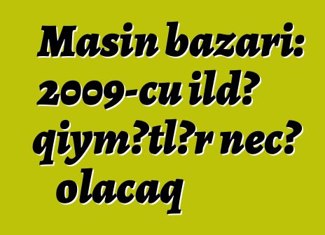Maşın bazarı: 2009-cu ildə qiymətlər necə olacaq