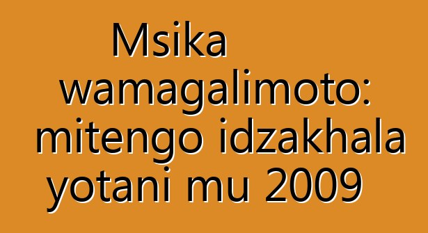 Msika wamagalimoto: mitengo idzakhala yotani mu 2009
