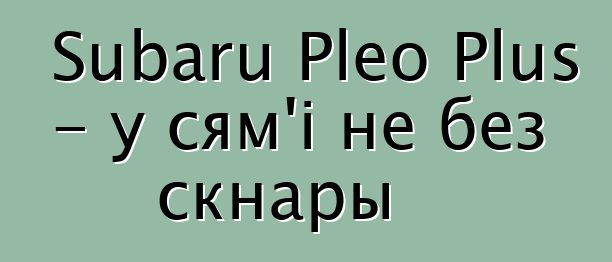 Subaru Pleo Plus - у сям'і не без скнары