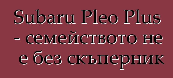 Subaru Pleo Plus - семейството не е без скъперник