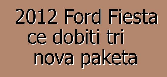 2012 Ford Fiesta će dobiti tri nova paketa