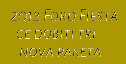 2012 Ford Fiesta će dobiti tri nova paketa