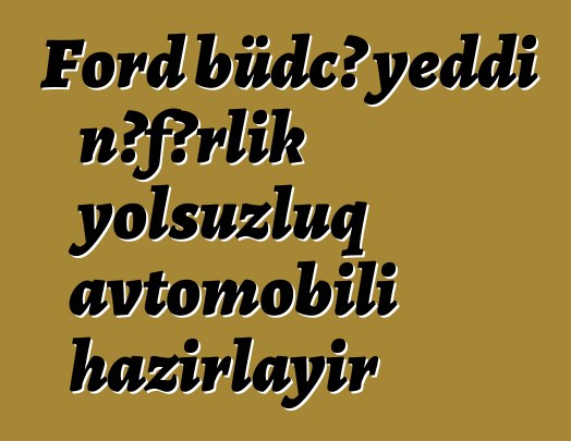 Ford büdcə yeddi nəfərlik yolsuzluq avtomobili hazırlayır
