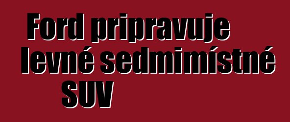 Ford připravuje levné sedmimístné SUV