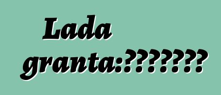 Lada granta：評論和車輛描述