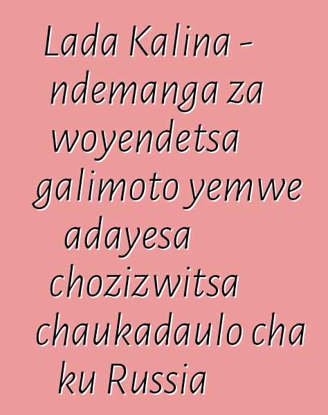 Lada Kalina - ndemanga za woyendetsa galimoto yemwe adayesa chozizwitsa chaukadaulo cha ku Russia