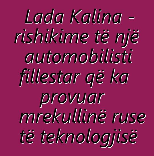 Lada Kalina - rishikime të një automobilisti fillestar që ka provuar mrekullinë ruse të teknologjisë