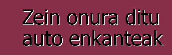 Zein onura ditu auto enkanteak