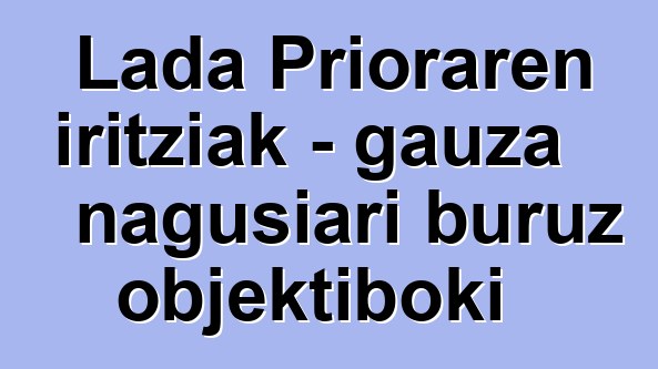 Lada Prioraren iritziak - gauza nagusiari buruz objektiboki