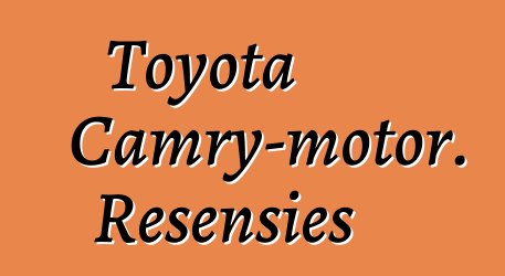 Toyota Camry-motor. Resensies