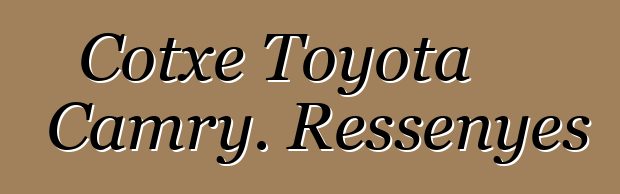 Cotxe Toyota Camry. Ressenyes