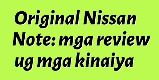 Original Nissan Note: mga review ug mga kinaiya