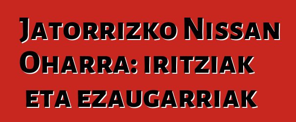Jatorrizko Nissan Oharra: iritziak eta ezaugarriak