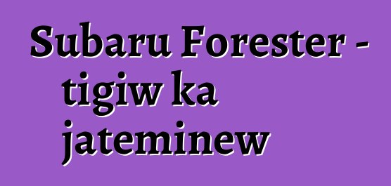 Subaru Forester – tigiw ka jateminɛw