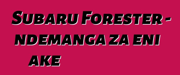 Subaru Forester - ndemanga za eni ake