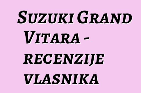 Suzuki Grand Vitara - recenzije vlasnika