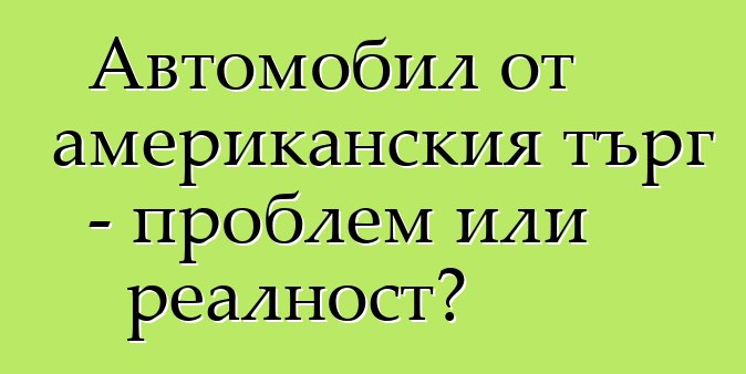 Автомобил от американския търг - проблем или реалност?