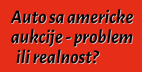 Auto sa američke aukcije - problem ili realnost?