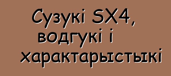 Сузукі SX4, водгукі і характарыстыкі