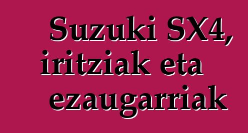 Suzuki SX4, iritziak eta ezaugarriak