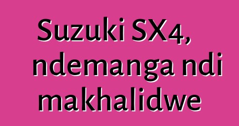 Suzuki SX4, ndemanga ndi makhalidwe